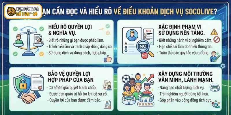 Điều Khoản Dịch Vụ Socolive - Quy Định Bạn Cần Nắm Rõ 1 Bạn cần đọc và hiểu rõ về điều khoản dịch vụ Socolive